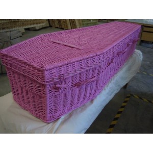 Your Colour - Wicker Imperial (Traditional) Coffins – FUCHSIA PINK - Available in a range of colours